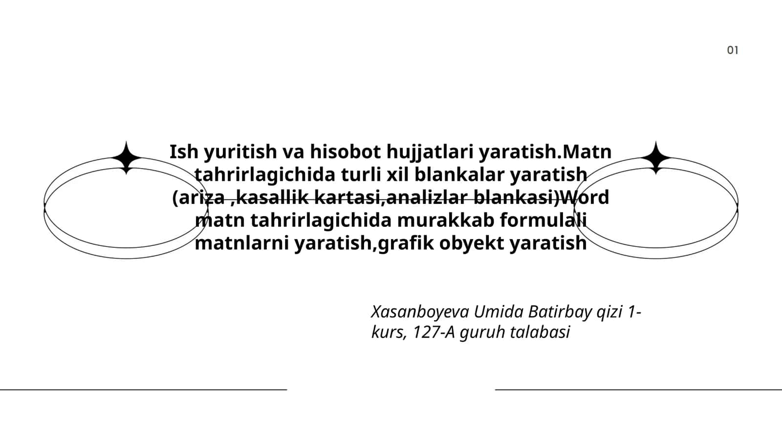 Ish yuritish va hisobot hujjatlari 1