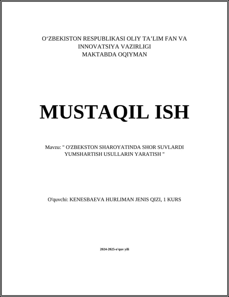 O'zbekiston Sharoyatinda Shor Suvlari 1