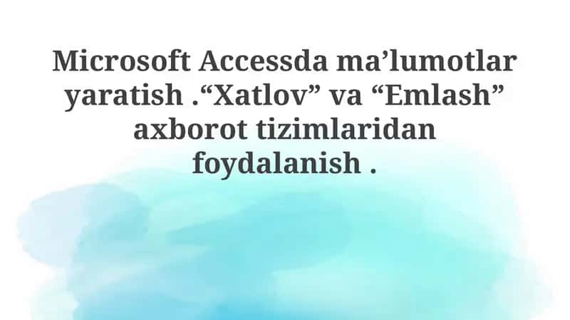 Microsoft Access 1