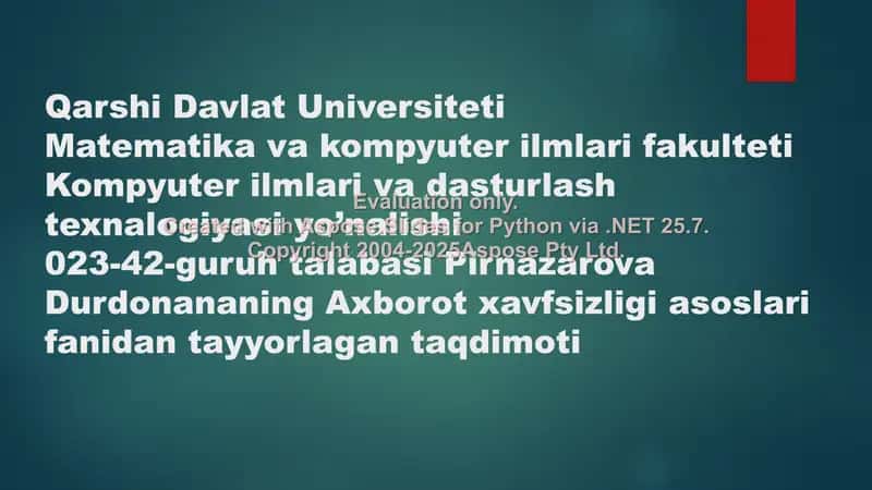Xavfsizlik muammosi 1