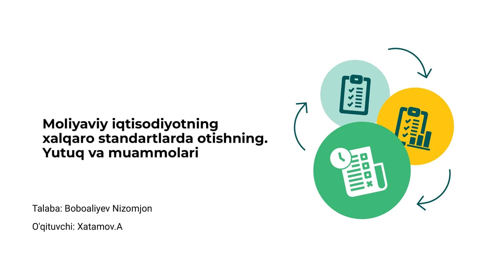 Moliyaviy iqtisodiyotning xalqaro standartlari 1