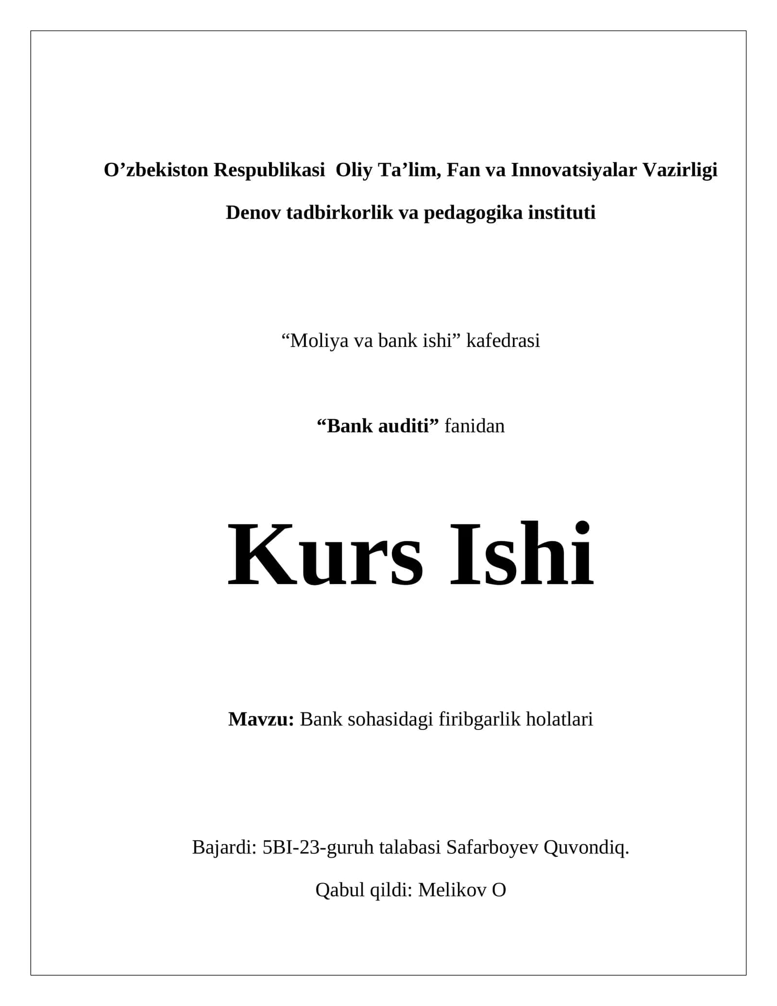 Bank sohasidagi firibgarlik holatlari 1
