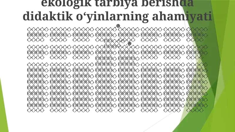 Ekologik ta'lim uchun o'yin misollari 1