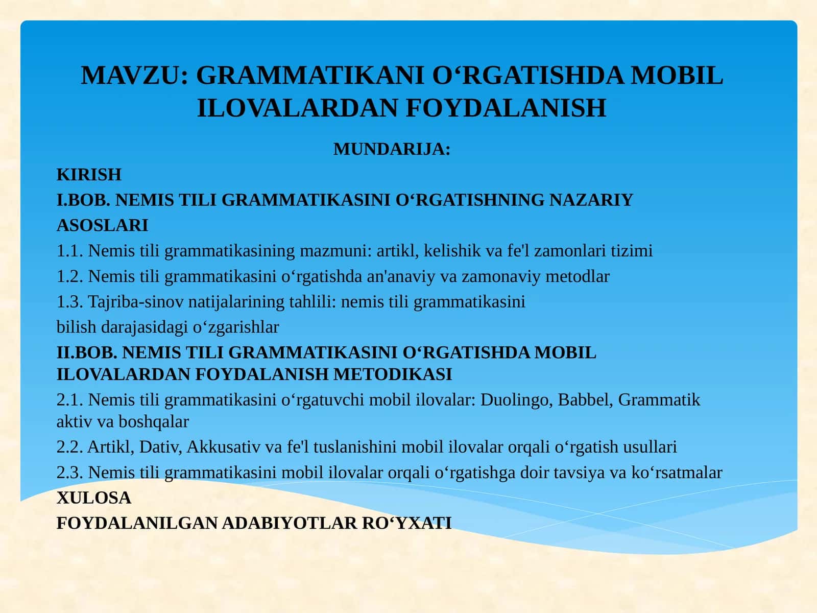 Grammatikani oʻrgatishda mobil ilovalardan foydalanish 1