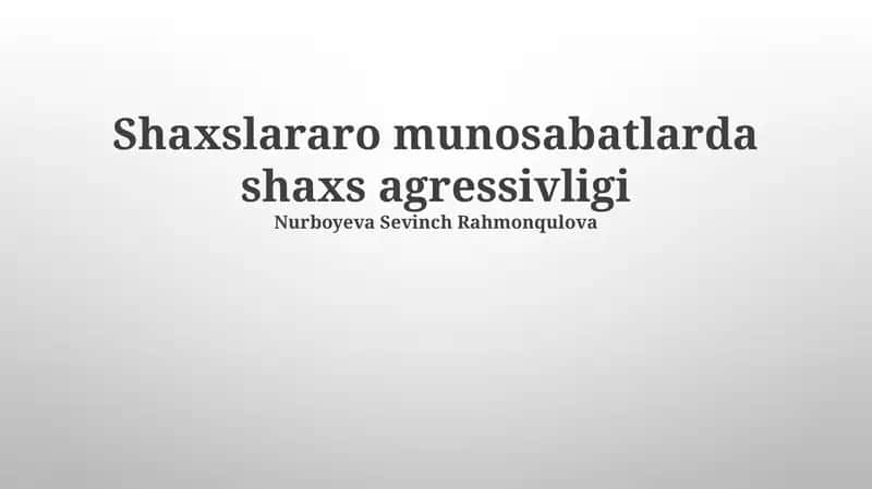 O'zaro tajovuzdan himoyalanish 1