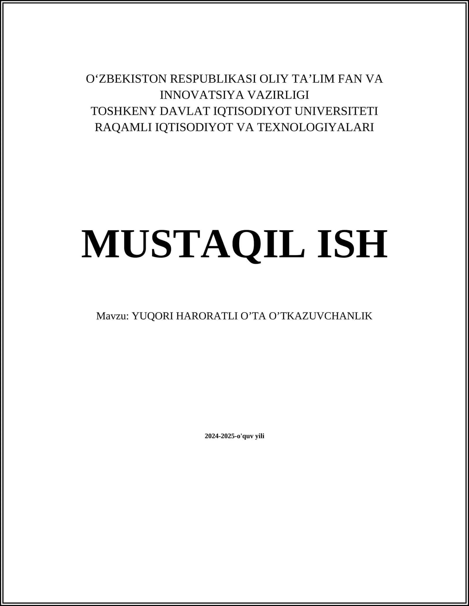 Yuqori haroratli materiallar 1