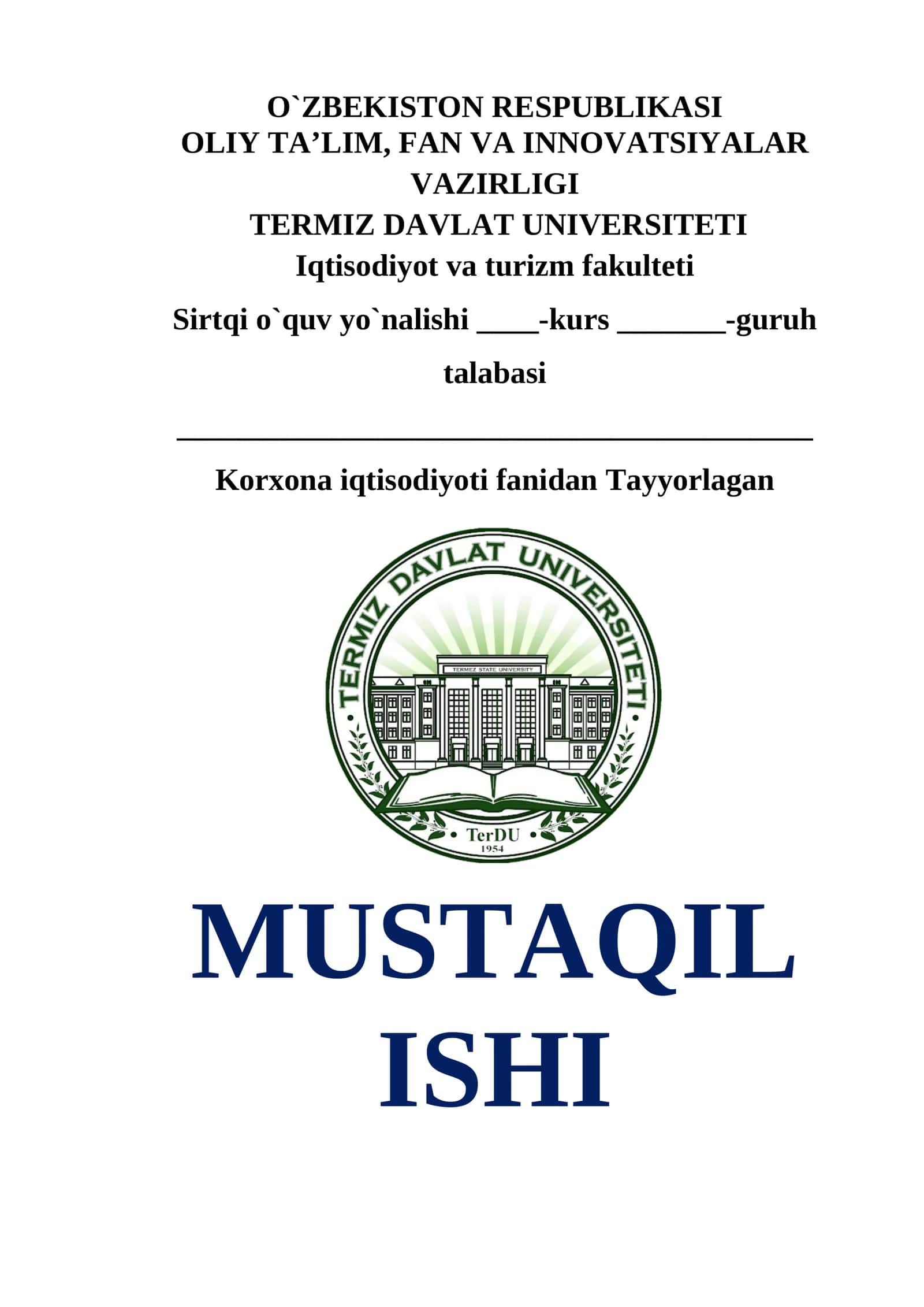KORXONALARDA IQTISODIY SAMARADORLIKNING MOHIYATI, UNI TAVSIFLOVCHI KO’RSATKICHLAR VA OSHIRISH YO’LLARI.doc 1