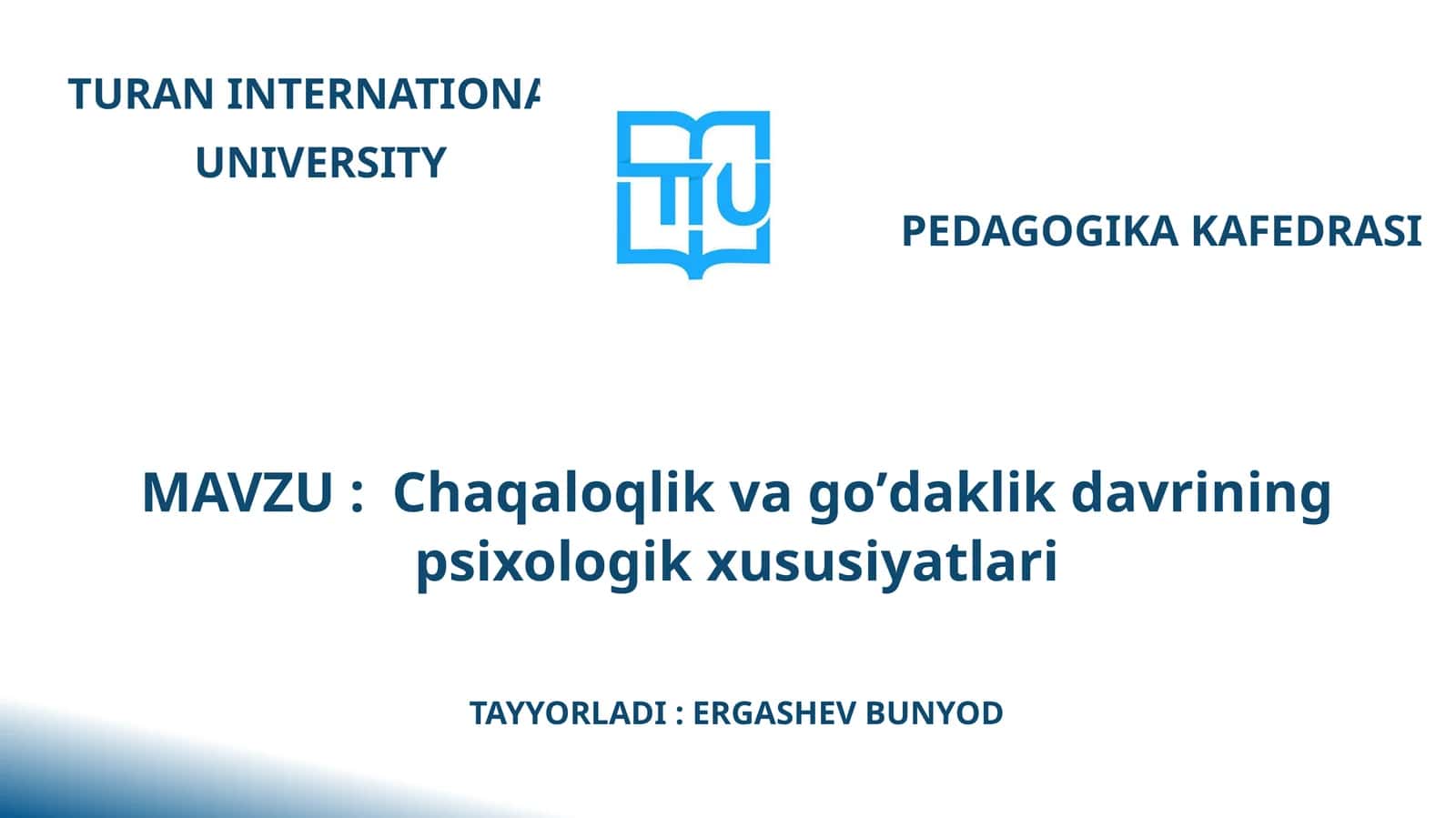 Chaqaloqlik Va Go'daklik Davrining Psixologik Xususiyatlari 1