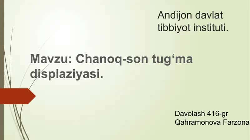Chanoq-sont-displaziyasi davolash 1