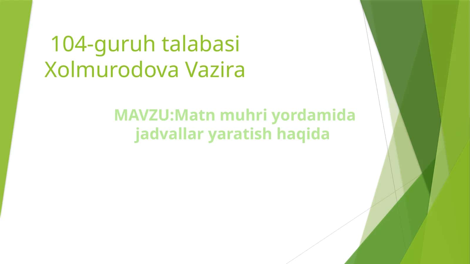 Matn muhri uchun jadval yaratish haqida 1