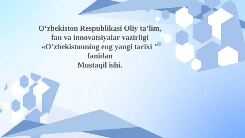 Yangi O'zbekistonda amalga oshirilayotgan ma'naviy o'zgarishlar 1