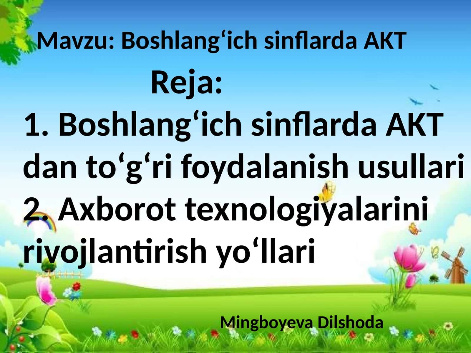 Boshlangʻich sinflarda AKT 1