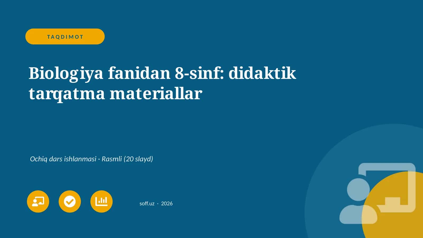Biologiya fanidan 8-sinf: didaktik tarqatma materiallar 1