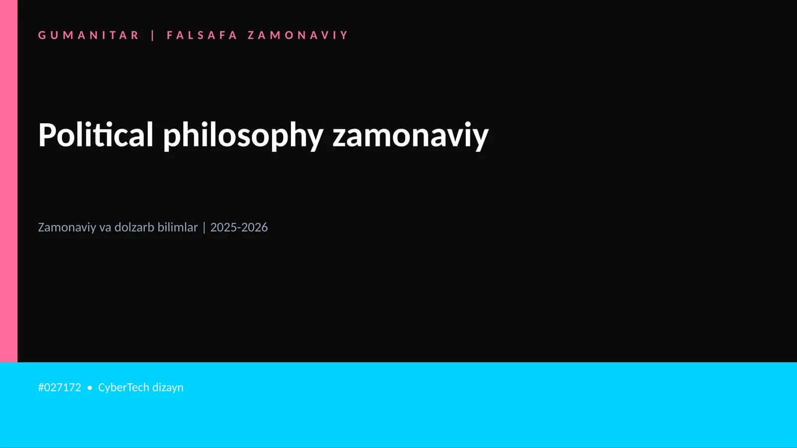Political philosophy zamonaviy 1
