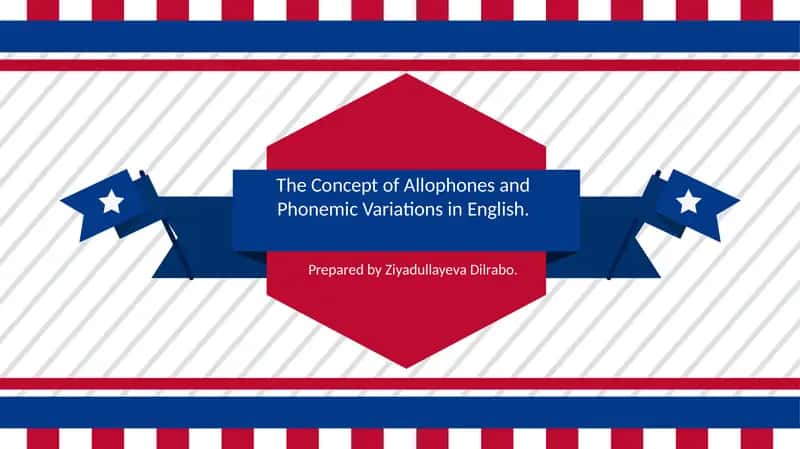 The Concept of Allophones and Phonemic Variations in English 1