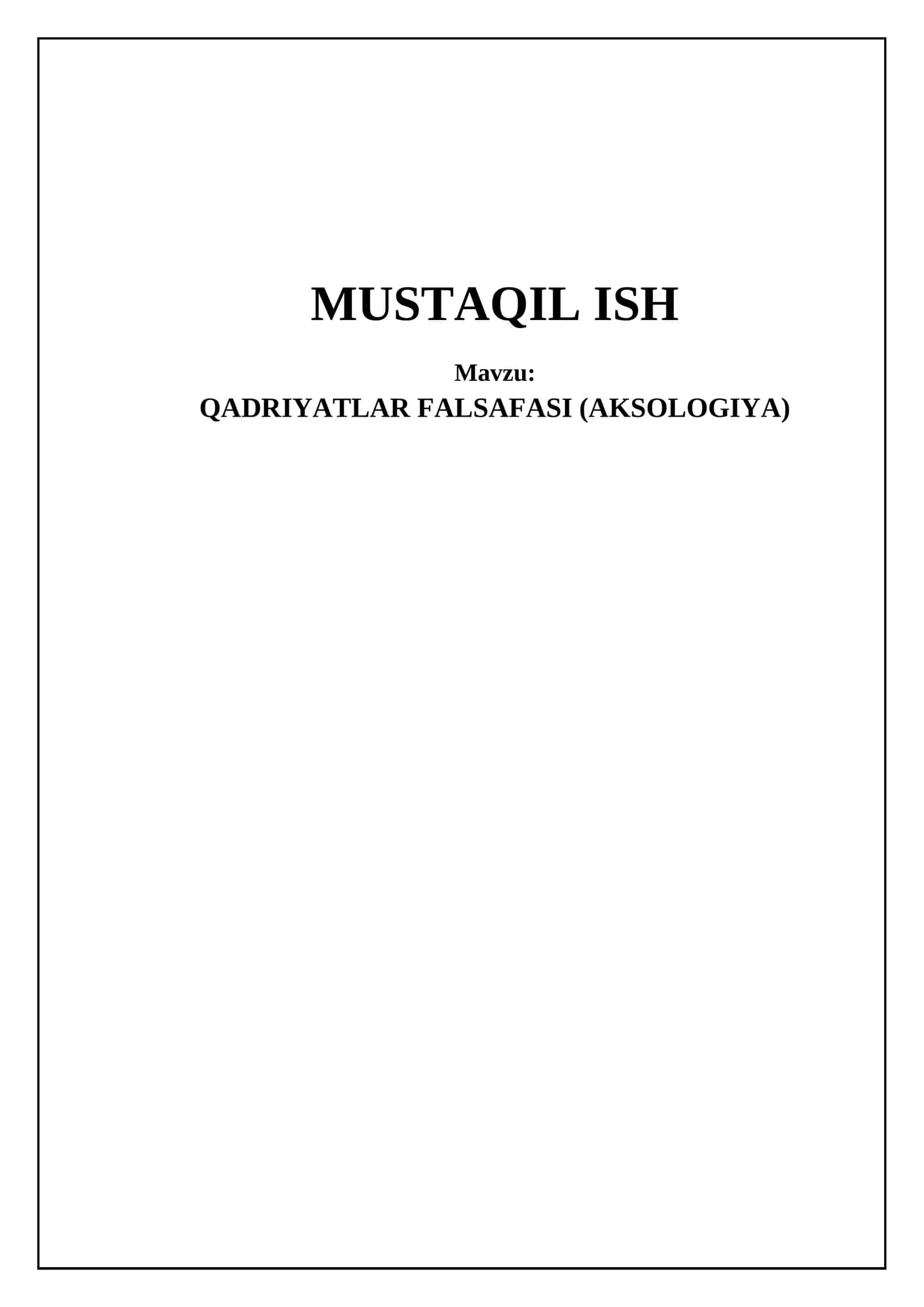 QADRIYATLAR FALSAFASI (AKSOLOGIYA) 1
