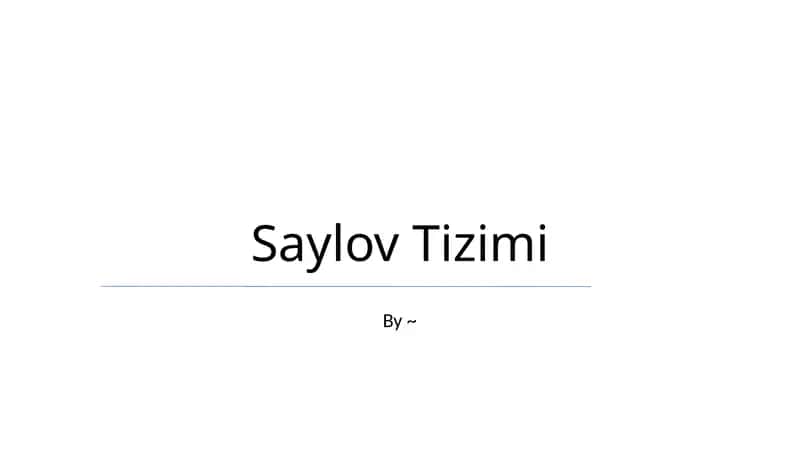 Saylov Tizimi 1