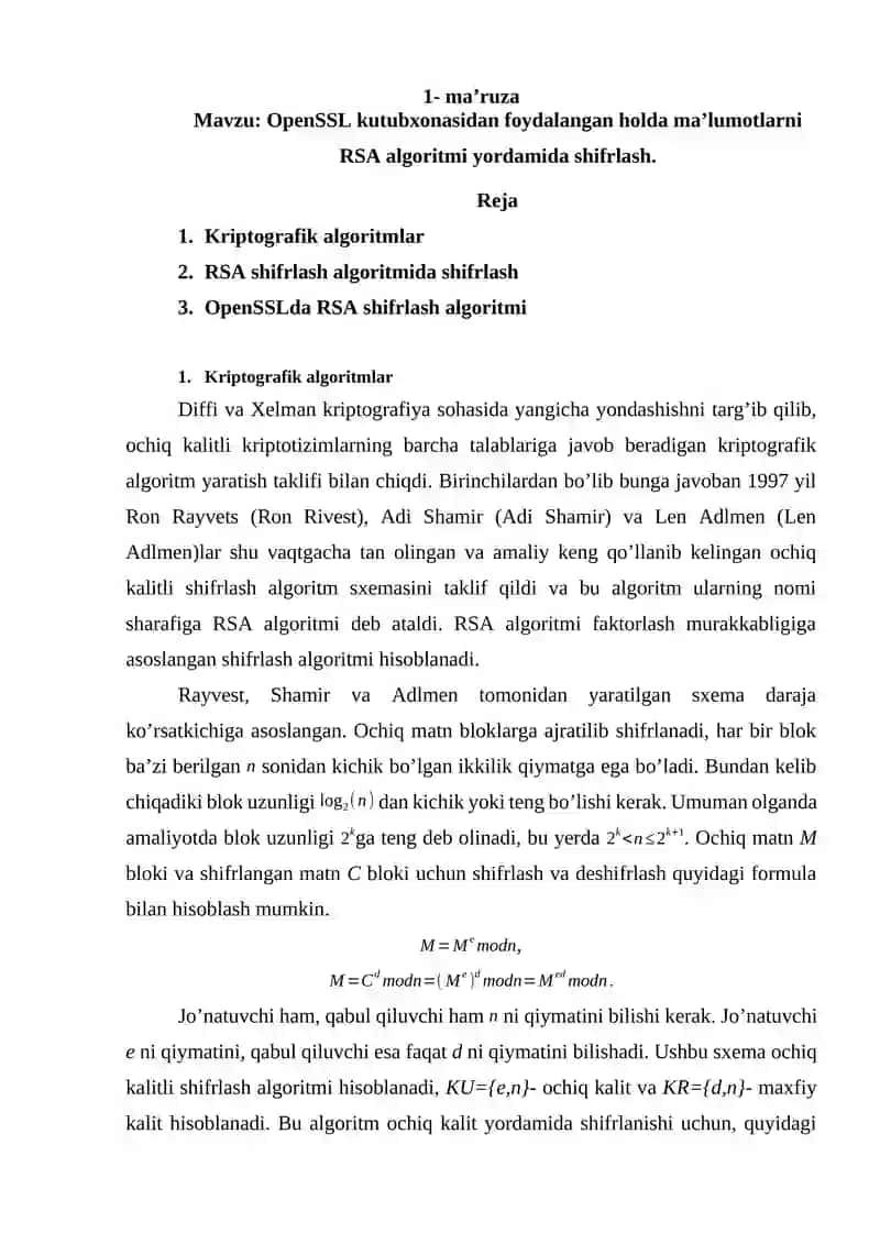 RSA algoritmi
