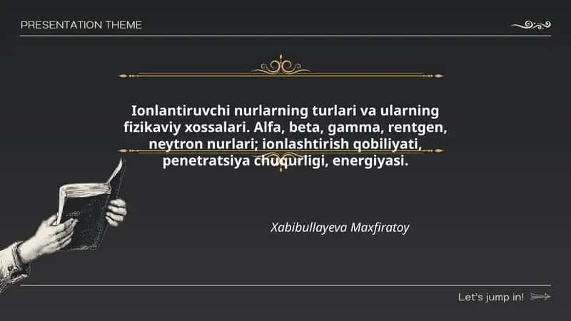Ionlantiruvchi nurlarning turlari va ularning fizikaviy xossalari 1