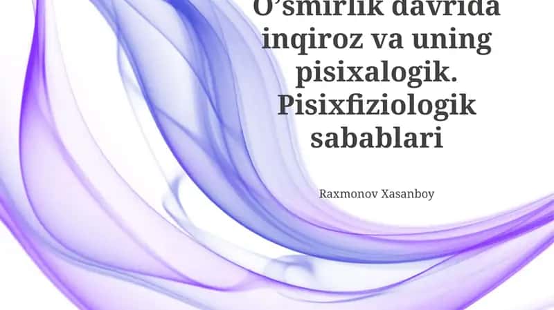 Oʻsmirlik davri inqirozi sabablari: biologik omillar 1