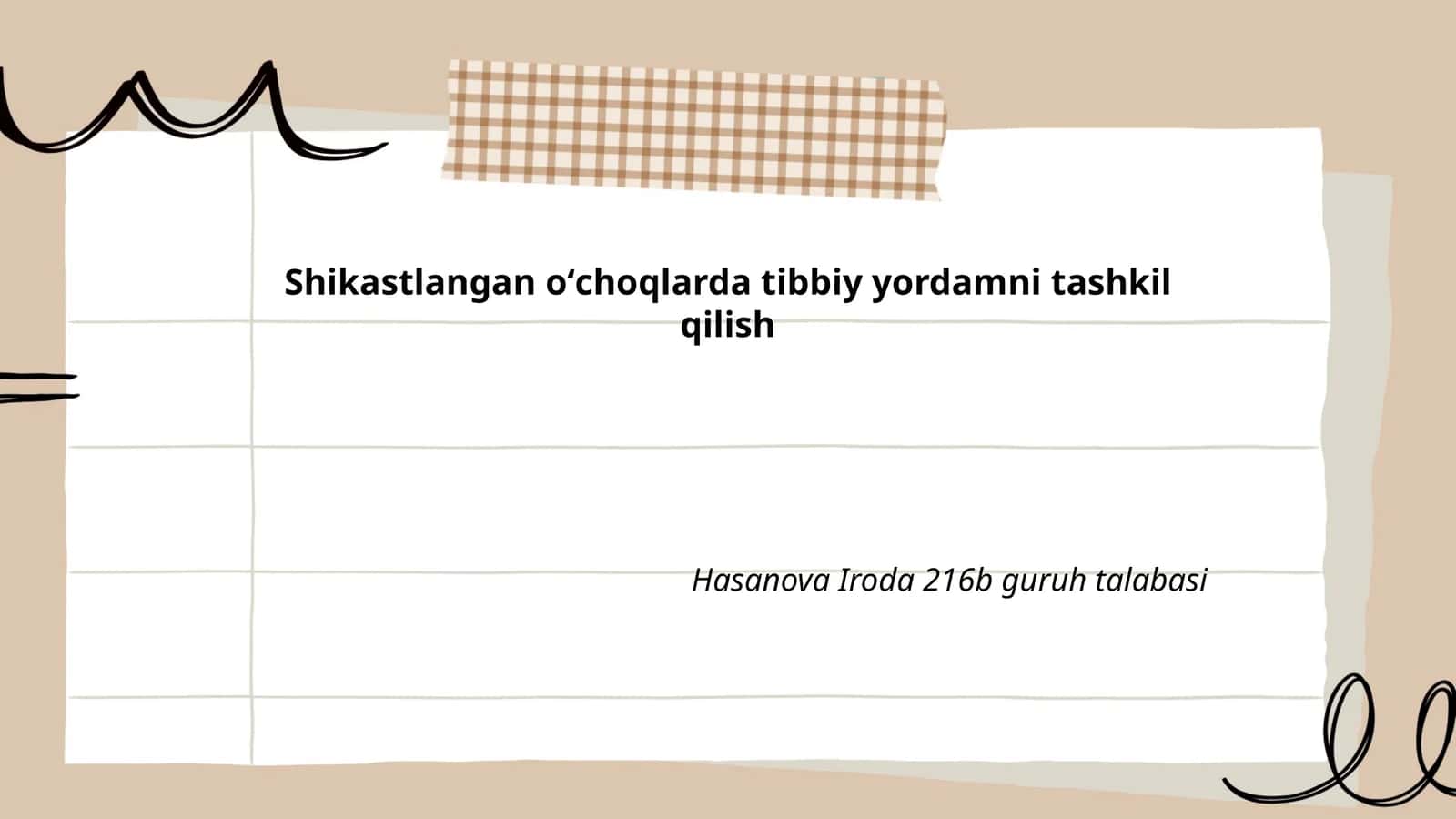 Shikastlangan oʻchoqlarda tibbiy yordamni tashkil qilish 1