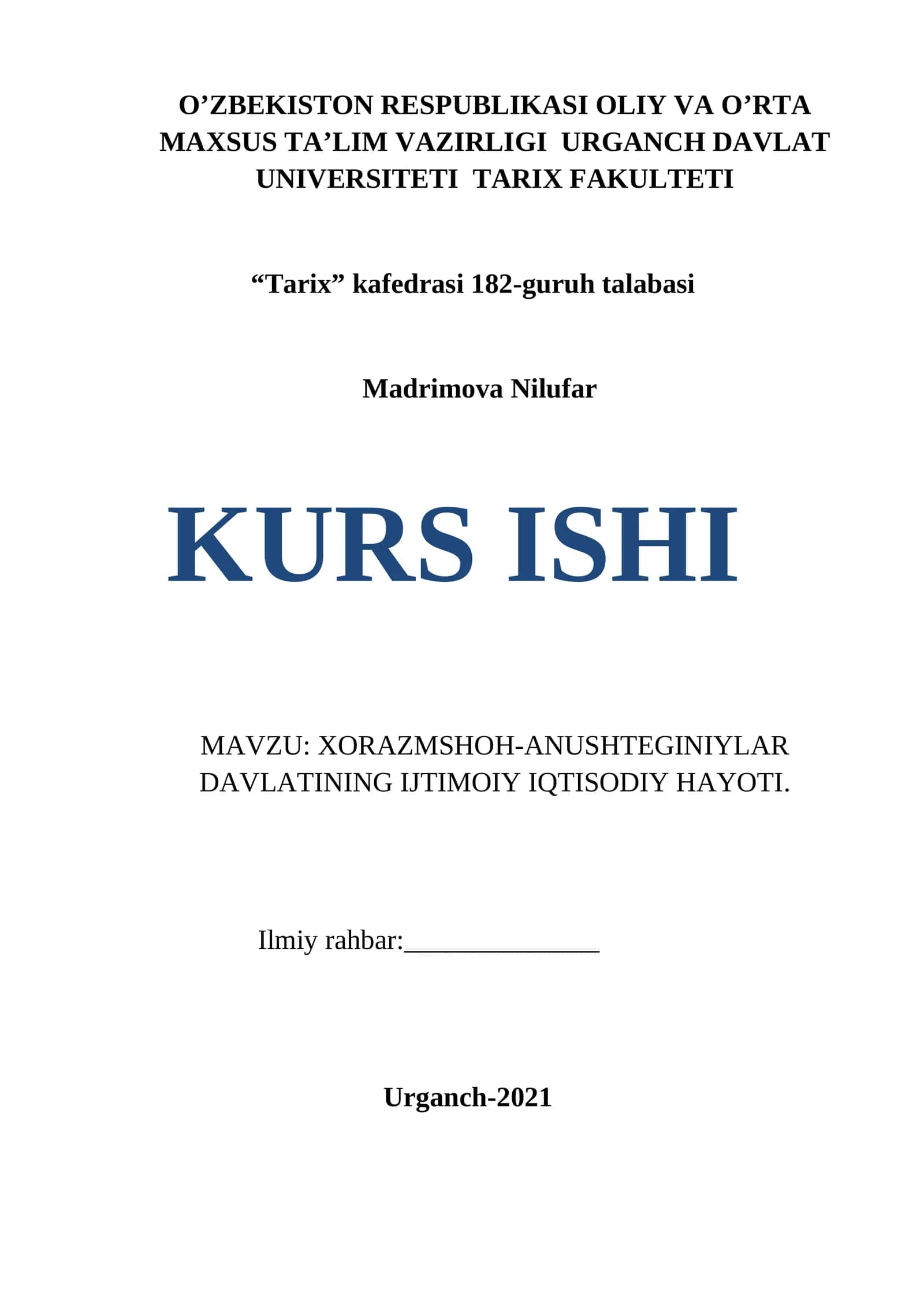 XORAZMSHOH-ANUSHTEGINIYLAR DAVLATINING IJTIMOIY IQTISODIY HAYOTI 1