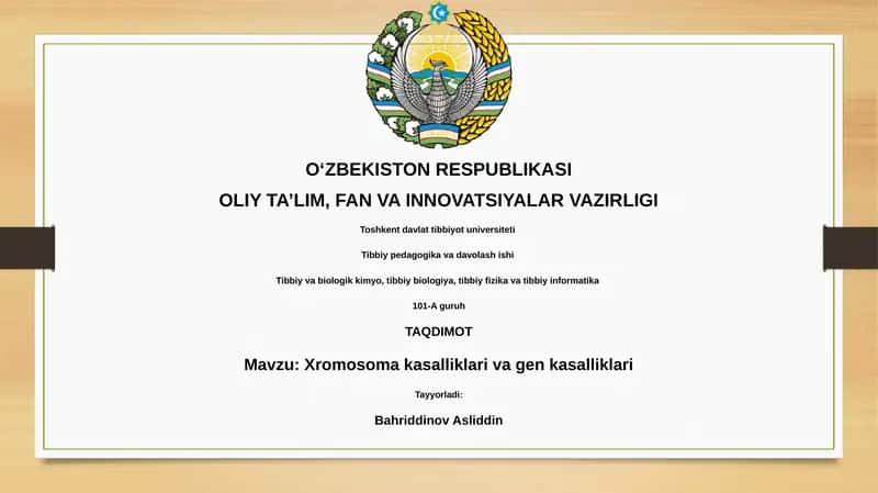Xromosoma kasalliklari va gen kasalliklari 1