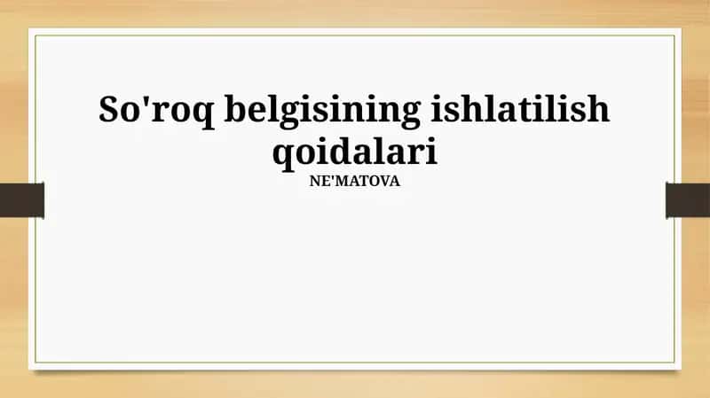 So'roq belgisining ishlatilish qoidalari 1