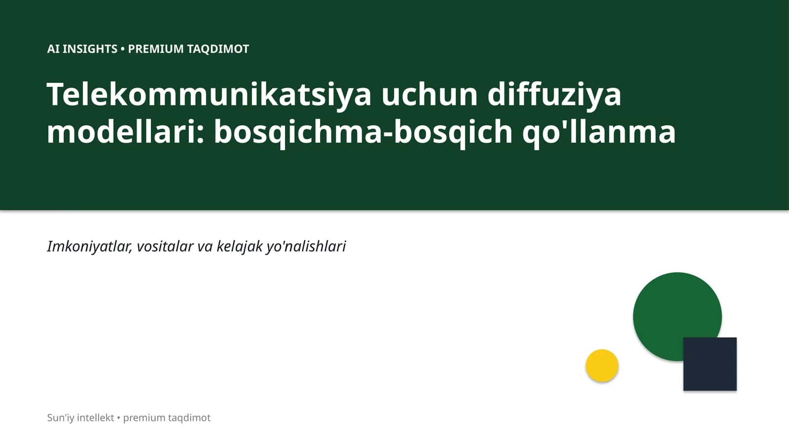 Telekommunikatsiya uchun diffuziya modellari 1