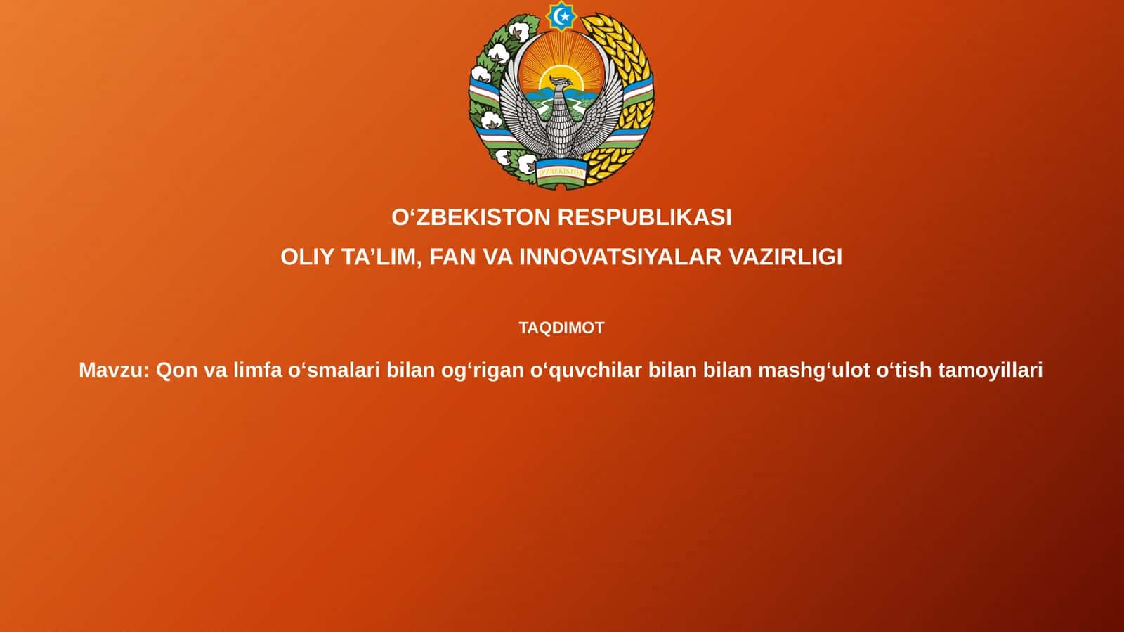 Qonvalimfaoʻsmalaribilanogʻriganoʻquvchilarbilanbilanmashgʻulotoʻtishtamoyillari 1