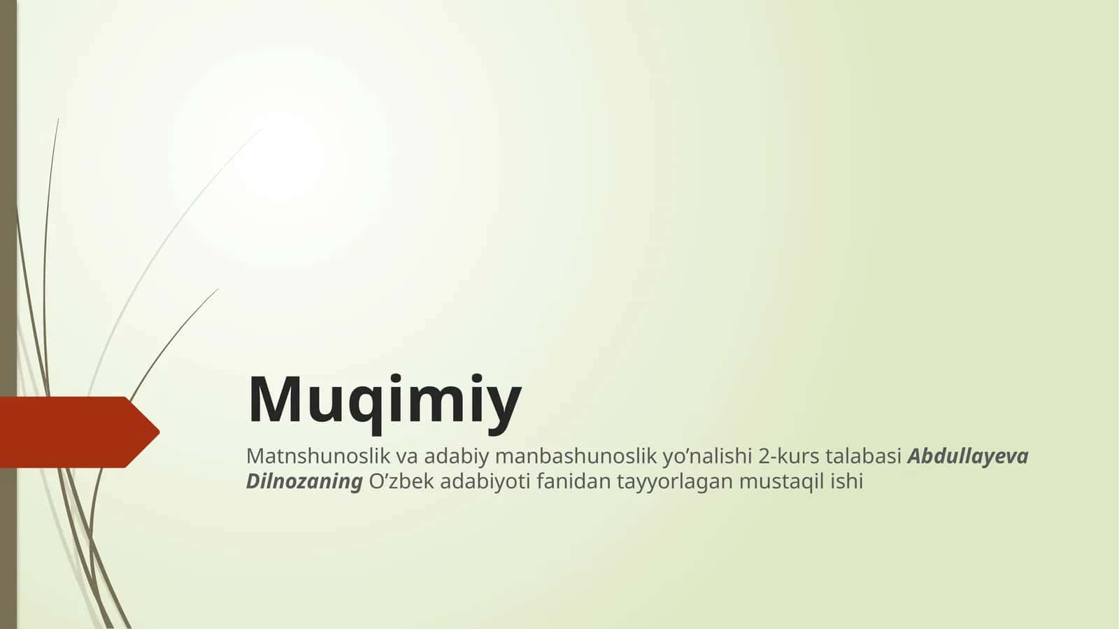 MUQIMIYhaqida 1