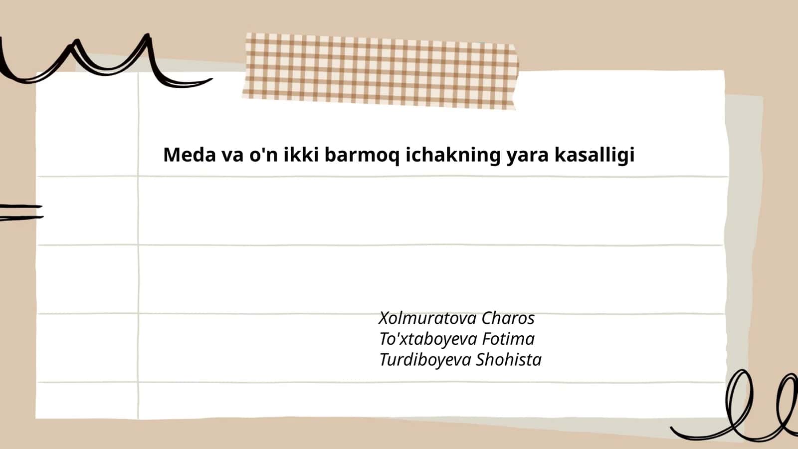 Meda va o'n ikki barmoq ichakning yara kasalligi 1