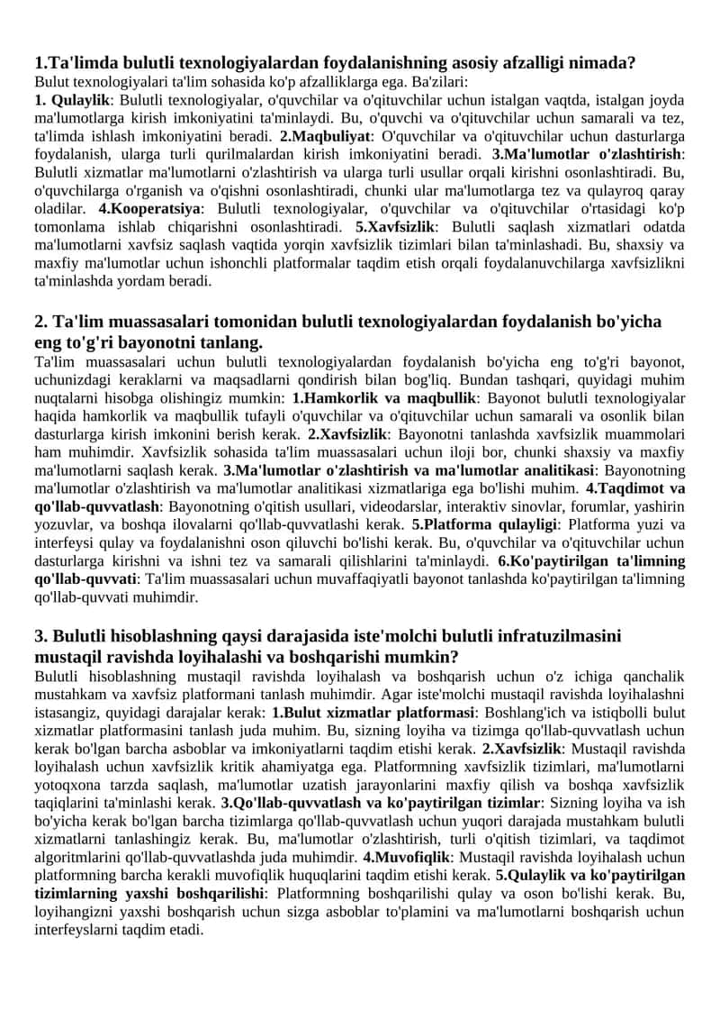 Bulutli texnologiyalar 1