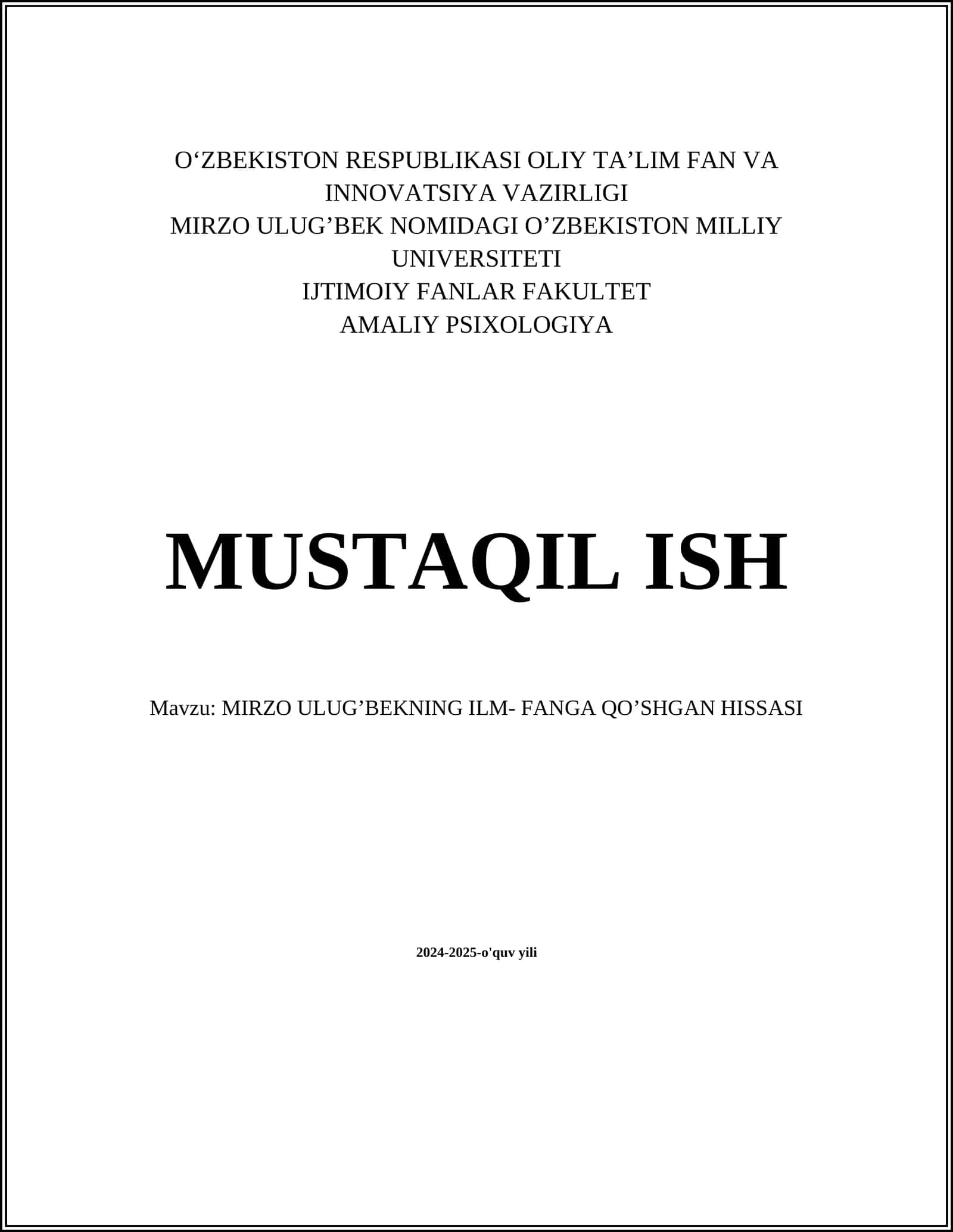 Mirzo Ulug'bekning astronomiyaga qo'shgan hissasi 1