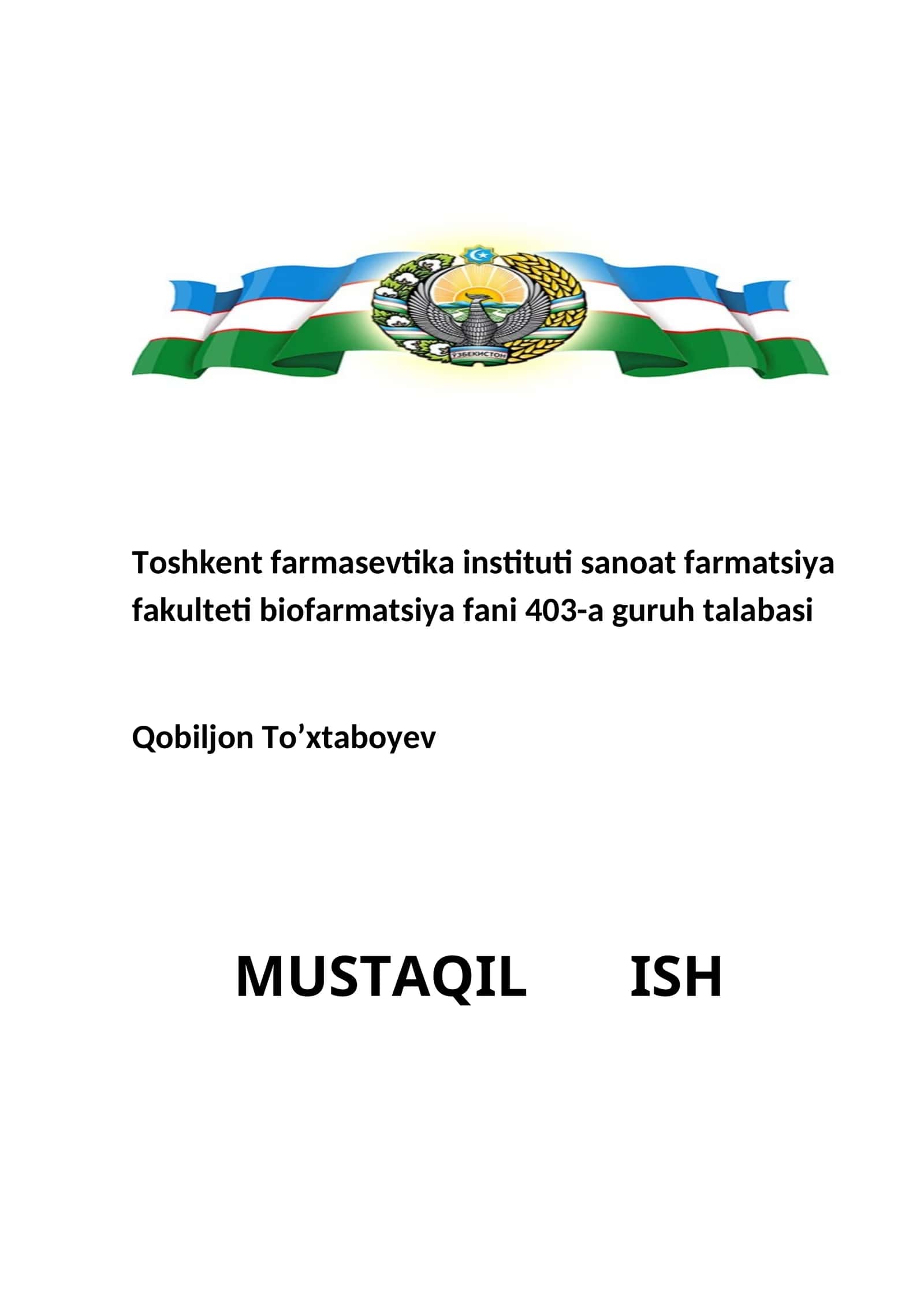 Surtma dori shakllarining farmatsevtik biosamaradorligini aniqlash 1