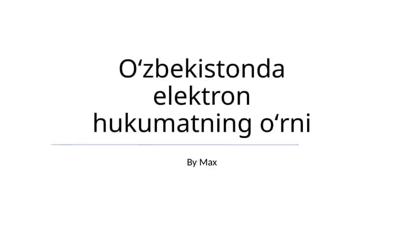 O'zbekistonda Elektron Hukumatning Asosiy Tamoyillari 1