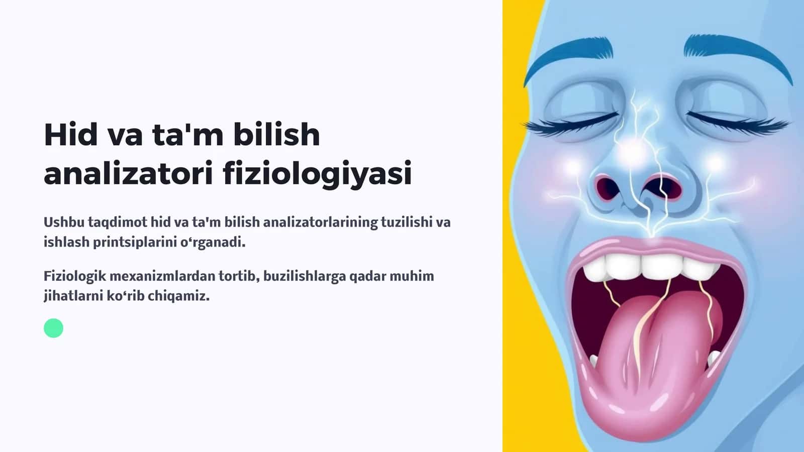 Hid va ta'm bilish analizatori fiziologiyasi 1