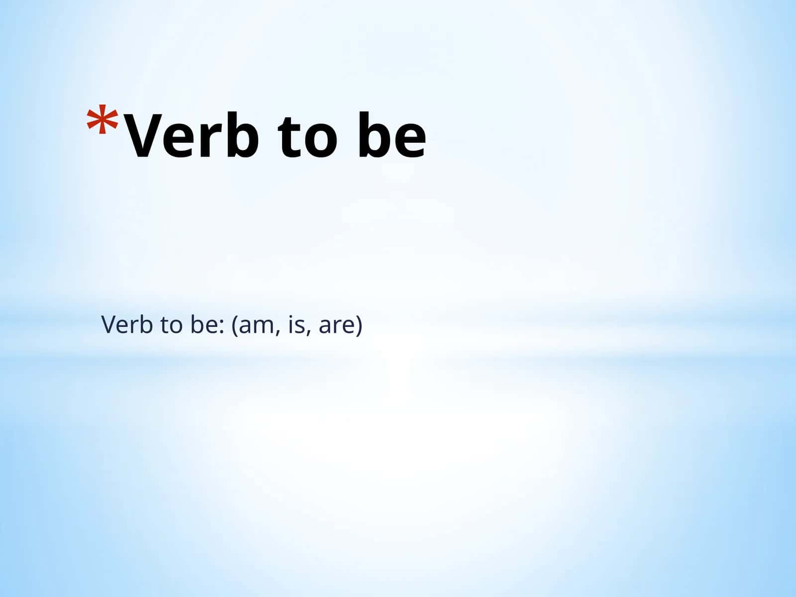 Verb to be 1