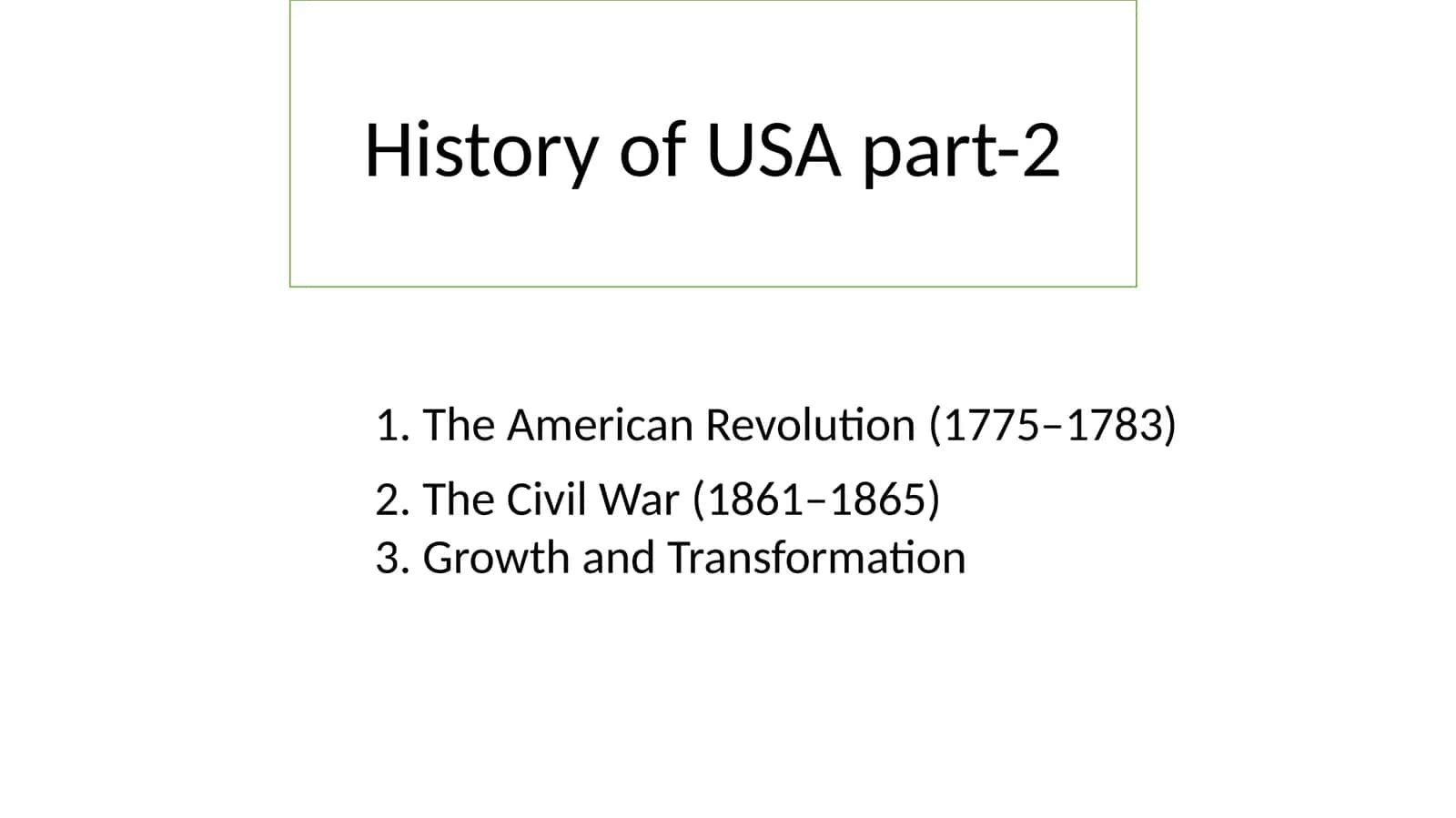 History of USA part-2 1