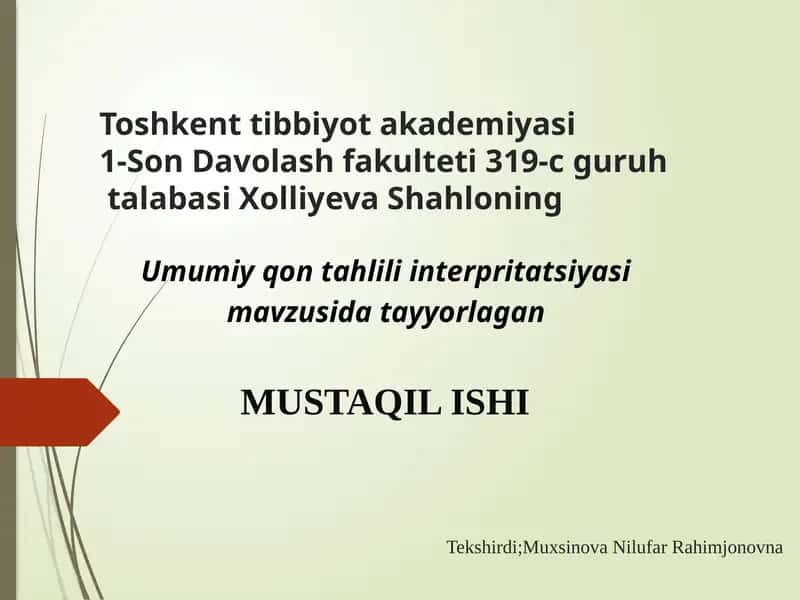 Umumiy qon analizi 1