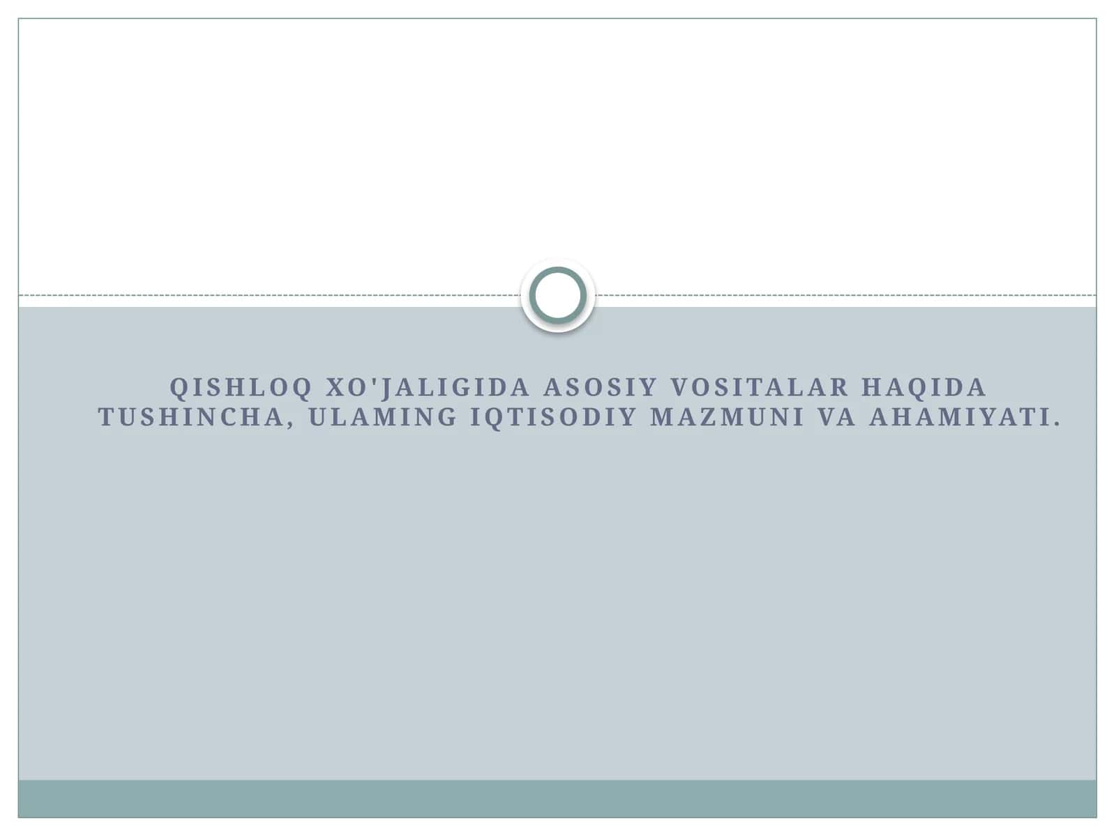 Qishloq xo'jaligidagi iqtisodiy muzokaralar 1