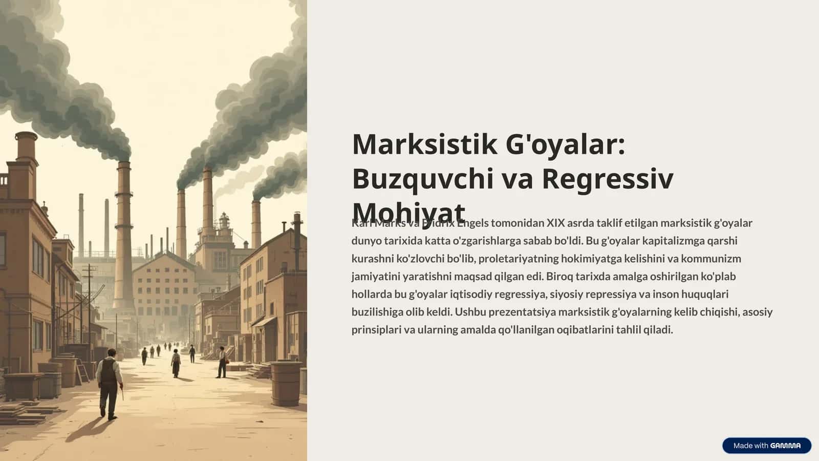 Marksistik G'oyalar Buzquvchi va Regressiv Mohiyat 1