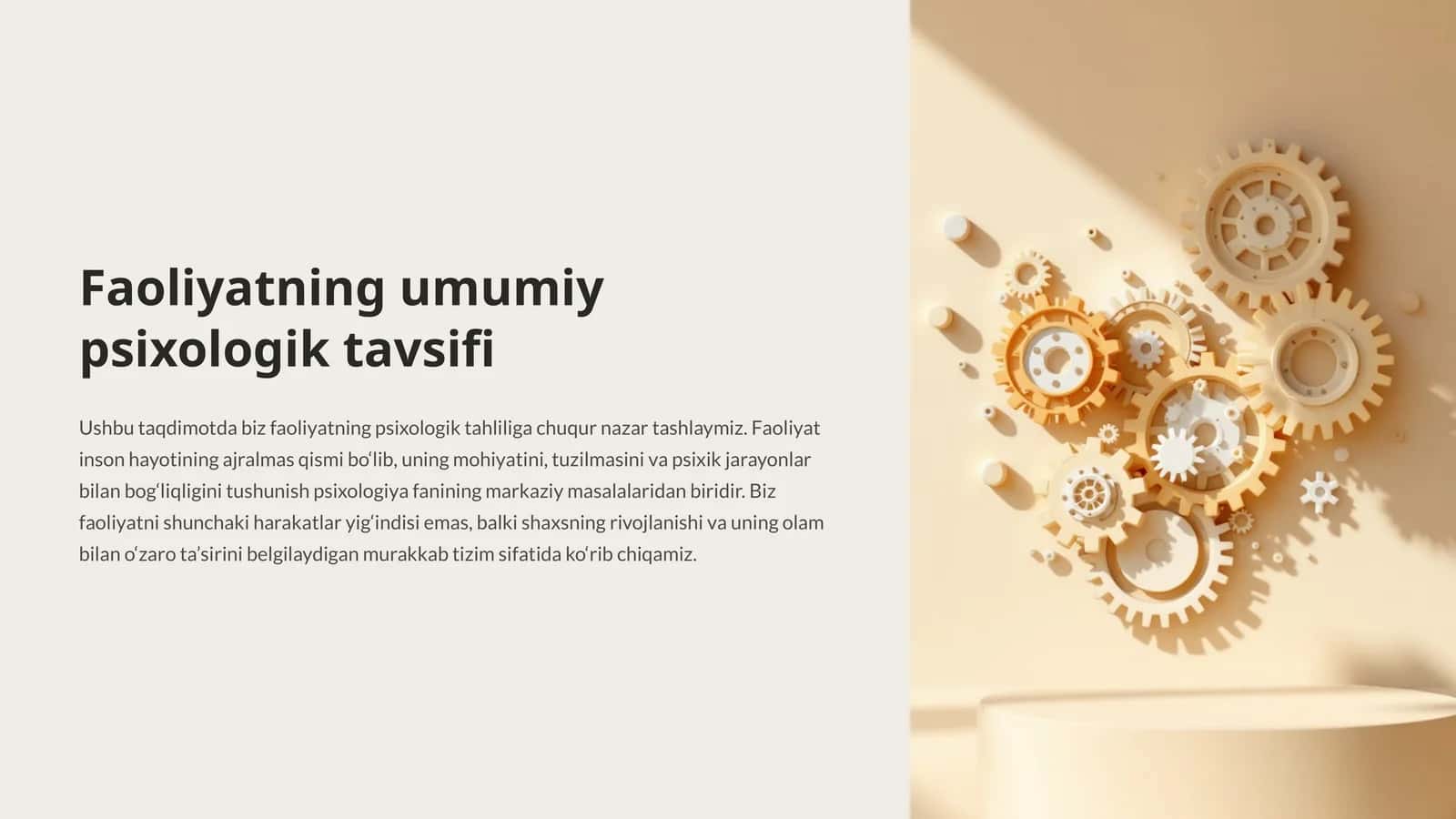 Faoliyatning umumiy psixologik tavsifi 1