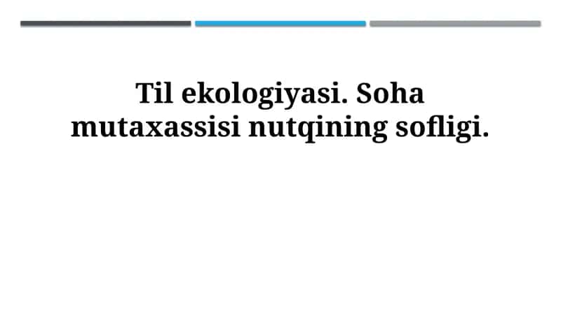 Tuproq ekologiyasi 1