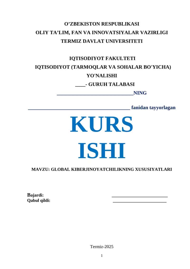 GLOBAL KIBERJINOYATCHILIKNING XUSUSIYATLARI 1