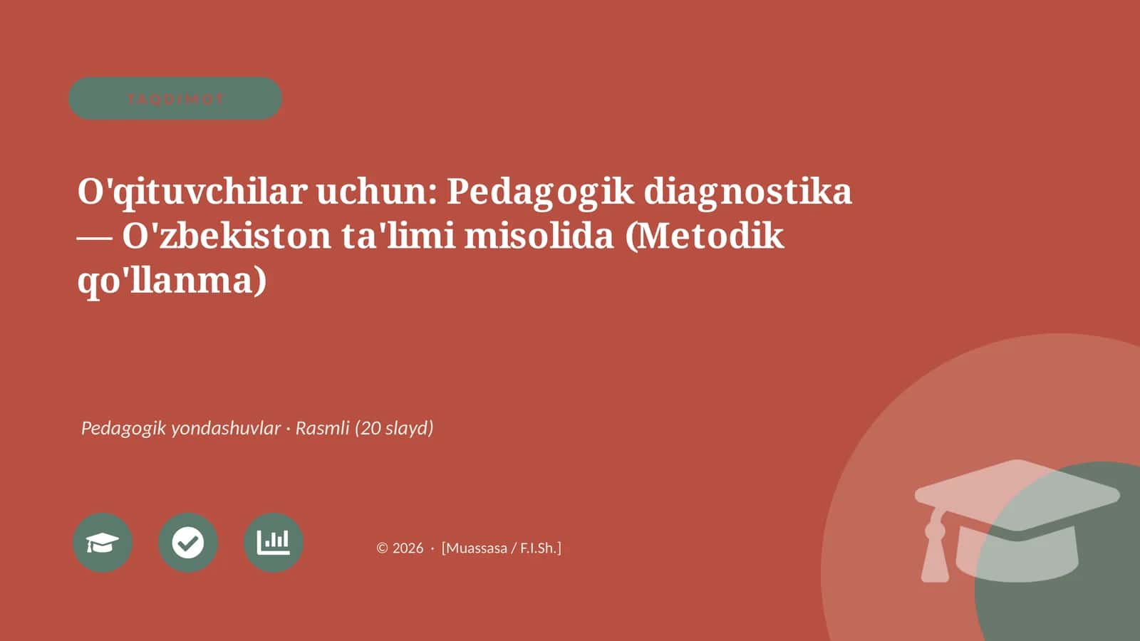 Pedagogik diagnostika — O'zbekiston ta'limi misolida (Metodik qo'llanma) 1