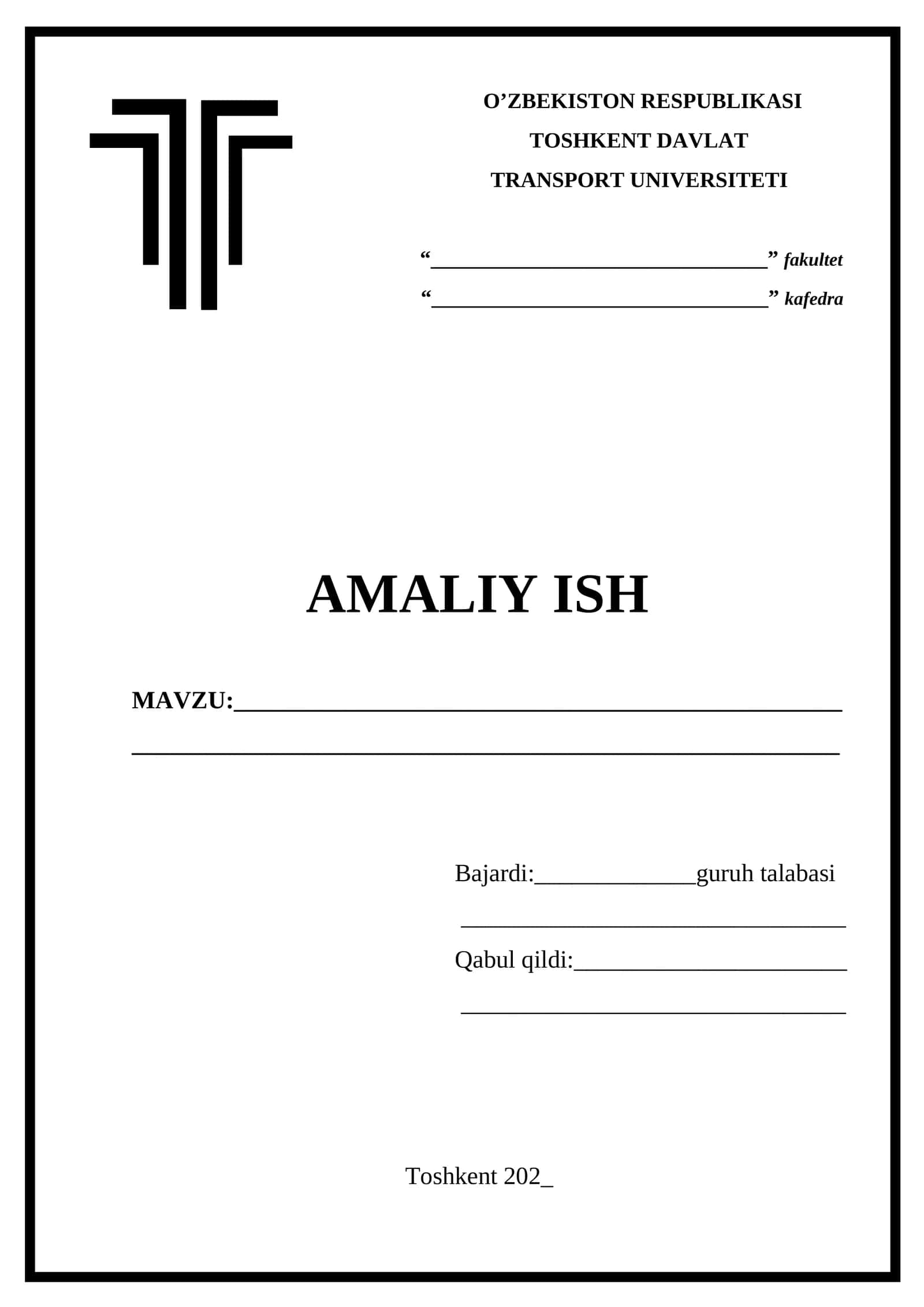 Amaliy ish yuzi 1