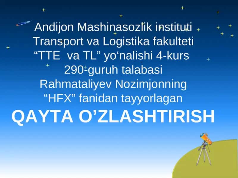 QAYTA O’ZLASHTIRISH 1