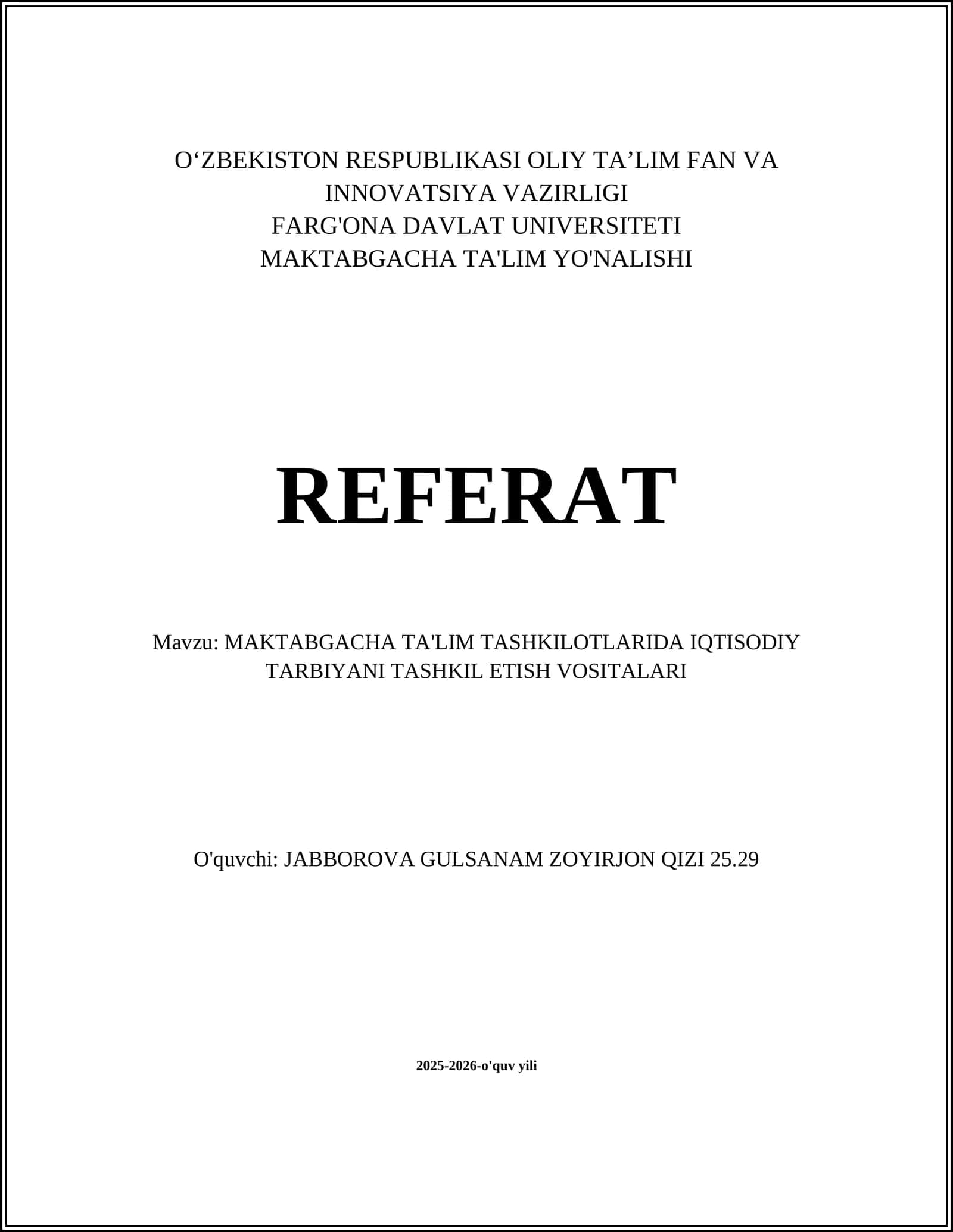 MAKTABGACHA TA'LIM TASHKILOTLARIDA IQTISODIY TARBIYANI TASHKIL ETISH VOSITALARI 1