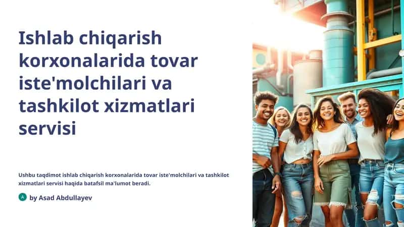 Tovar iste'molchilari va tashkilot xizmatlari servisi 1